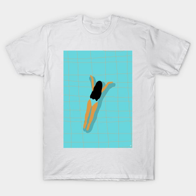 Summer Girl Swimming T-Shirt by panco